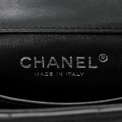 Chanel Lambskin Chevron Quilted Extra Mini Rectangular Flap So Black 6 of 10
