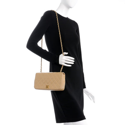 Chanel Lambskin Quilted Small Single Flap Beige 2 of 15