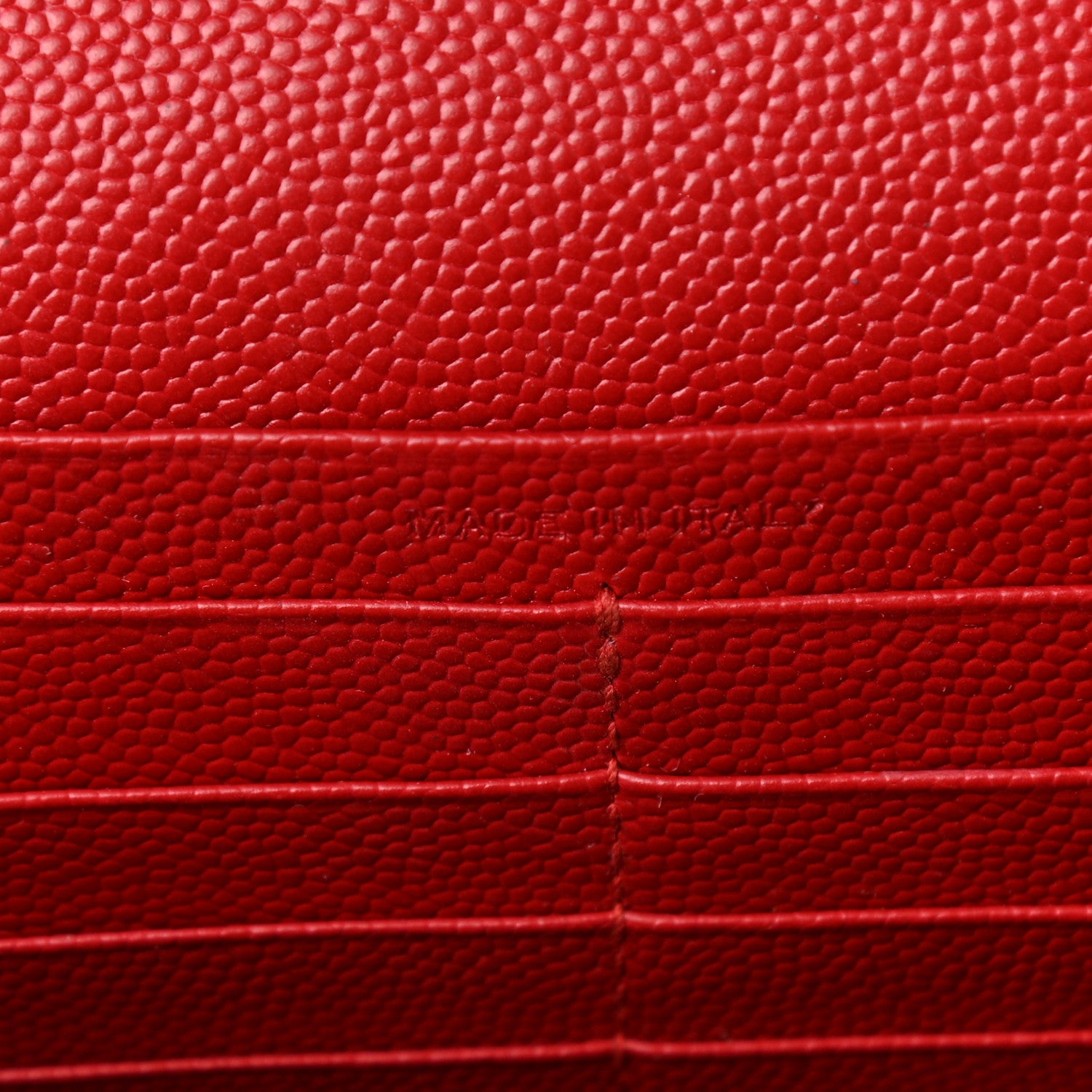 Saint Laurent Grain De Poudre Matelasse Chevron Monogram Chain Wallet Red 7 of 11