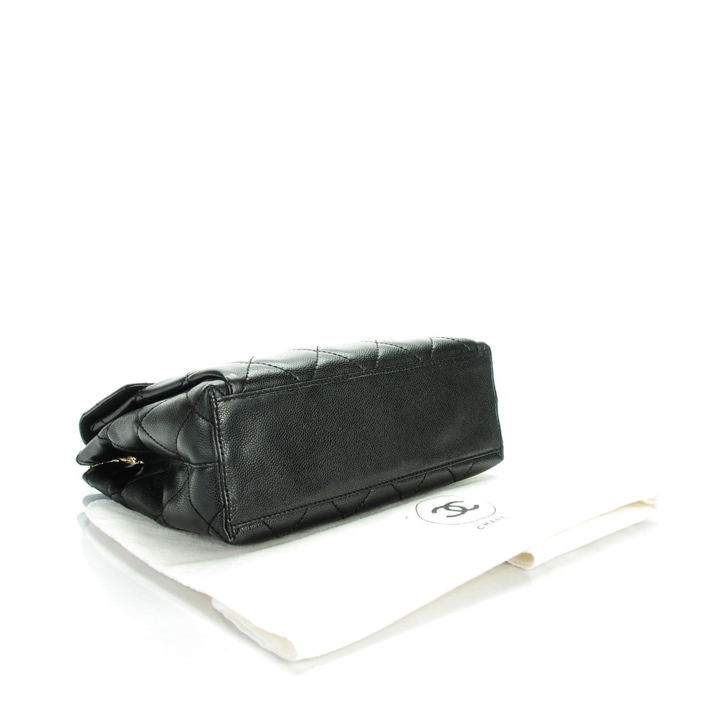 Caviar Quilted Flap Shoulder Bag Black