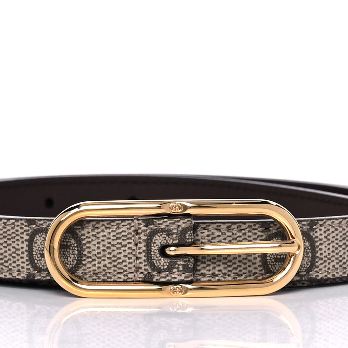 GG Supreme Monogram Jackie 1961 15mm Belt 100 40 Beige Brown