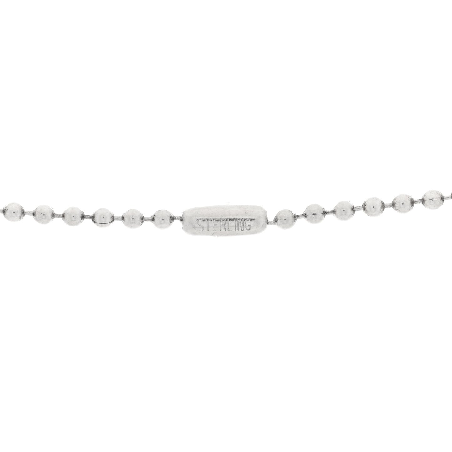 Sterling Silver Ball BS Fleur de Lis Pendant Necklace