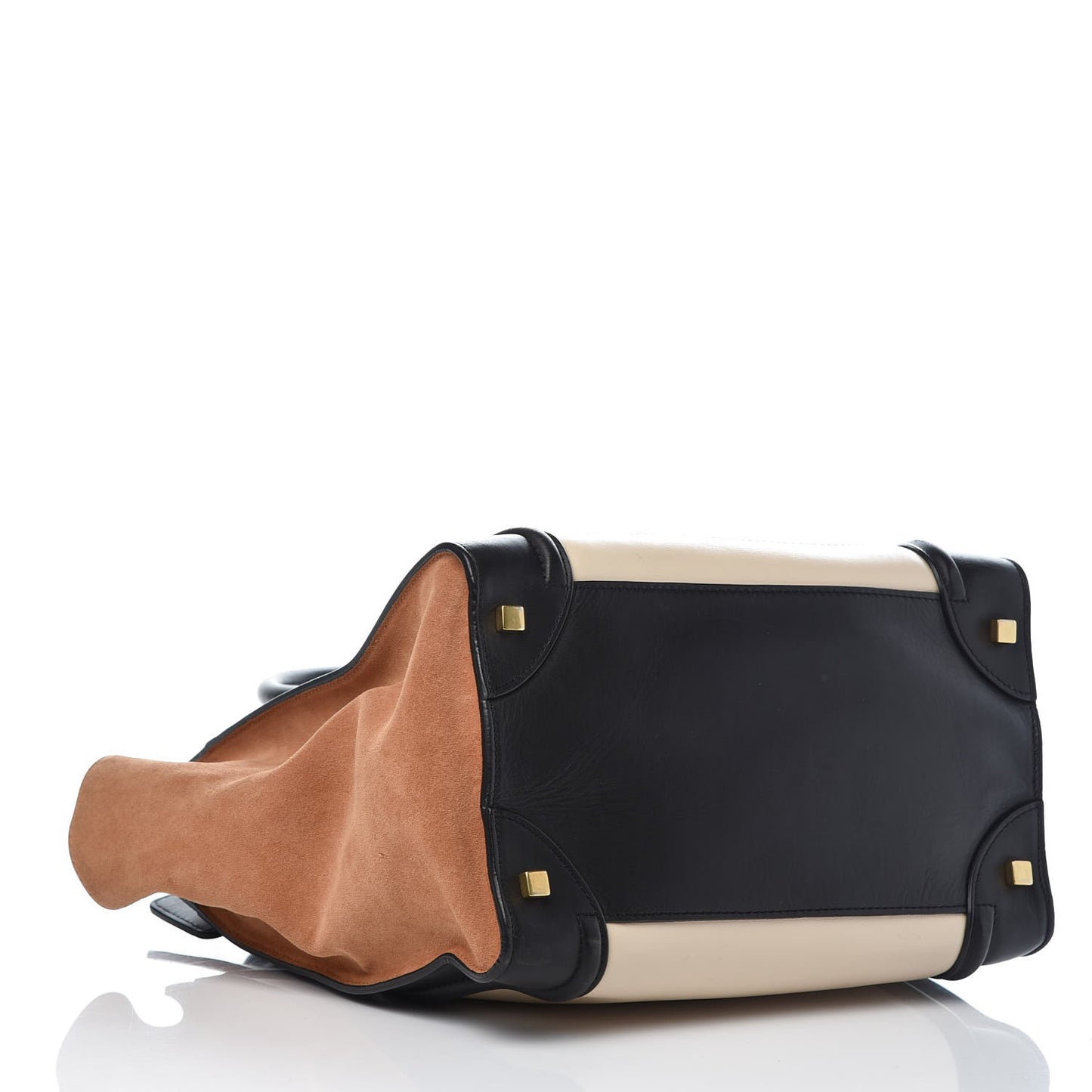 Satin Calfskin Suede Mini Tri-Color Luggage Seashell
