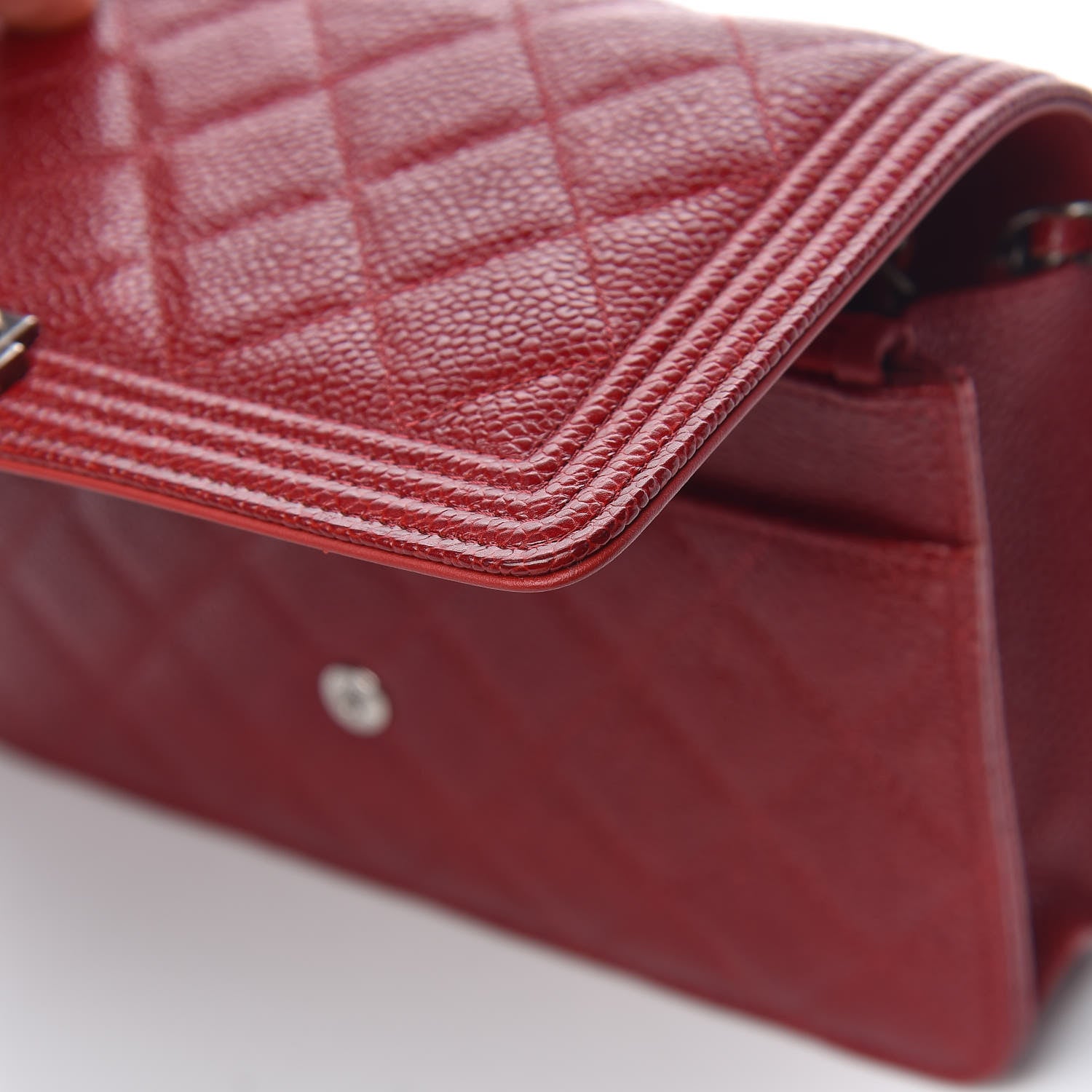 Chanel Caviar Quilted Boy Wallet On Chain WOC Red 13 of 13