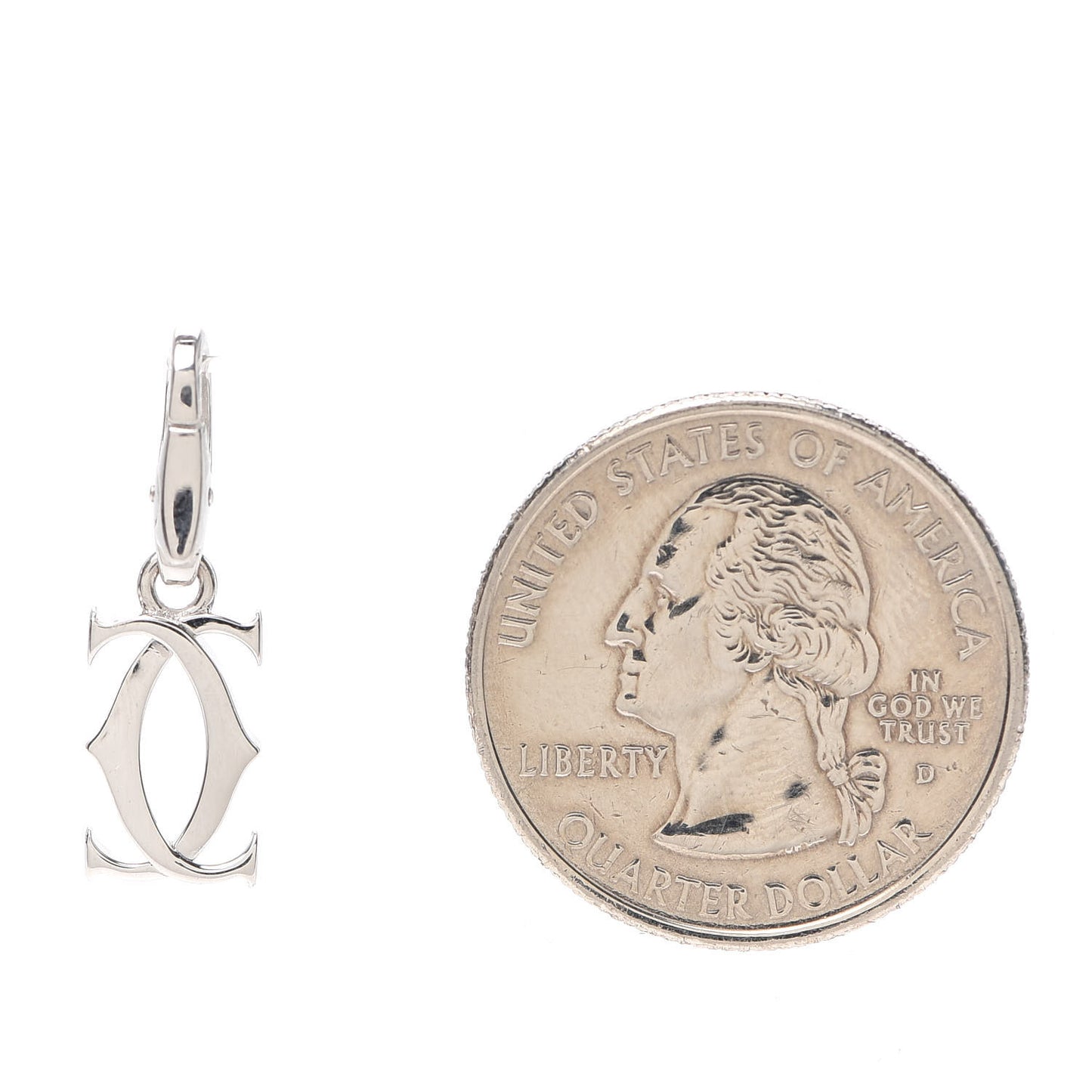 18K White Gold Logo Charm