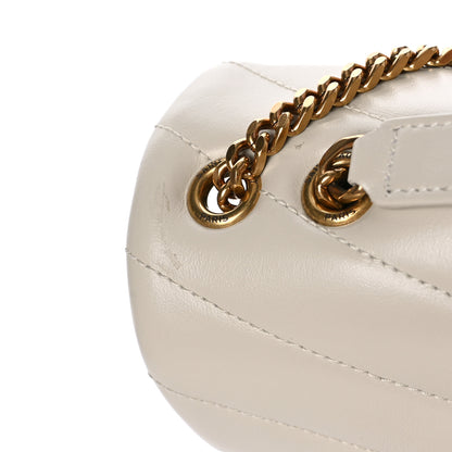 Saint Laurent Calfskin Y Quilted Monogram Small Loulou Chain Satchel Blanc Vintage 9 of 9