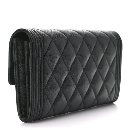 Chanel Caviar Quilted Large Boy Gusset Flap Wallet Black 3 of 13