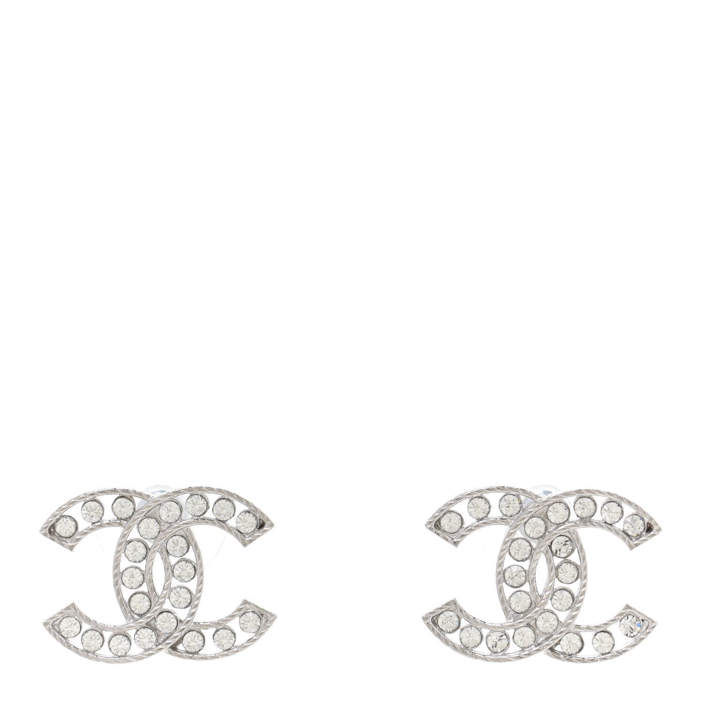 Crystal CC Earrings Silver