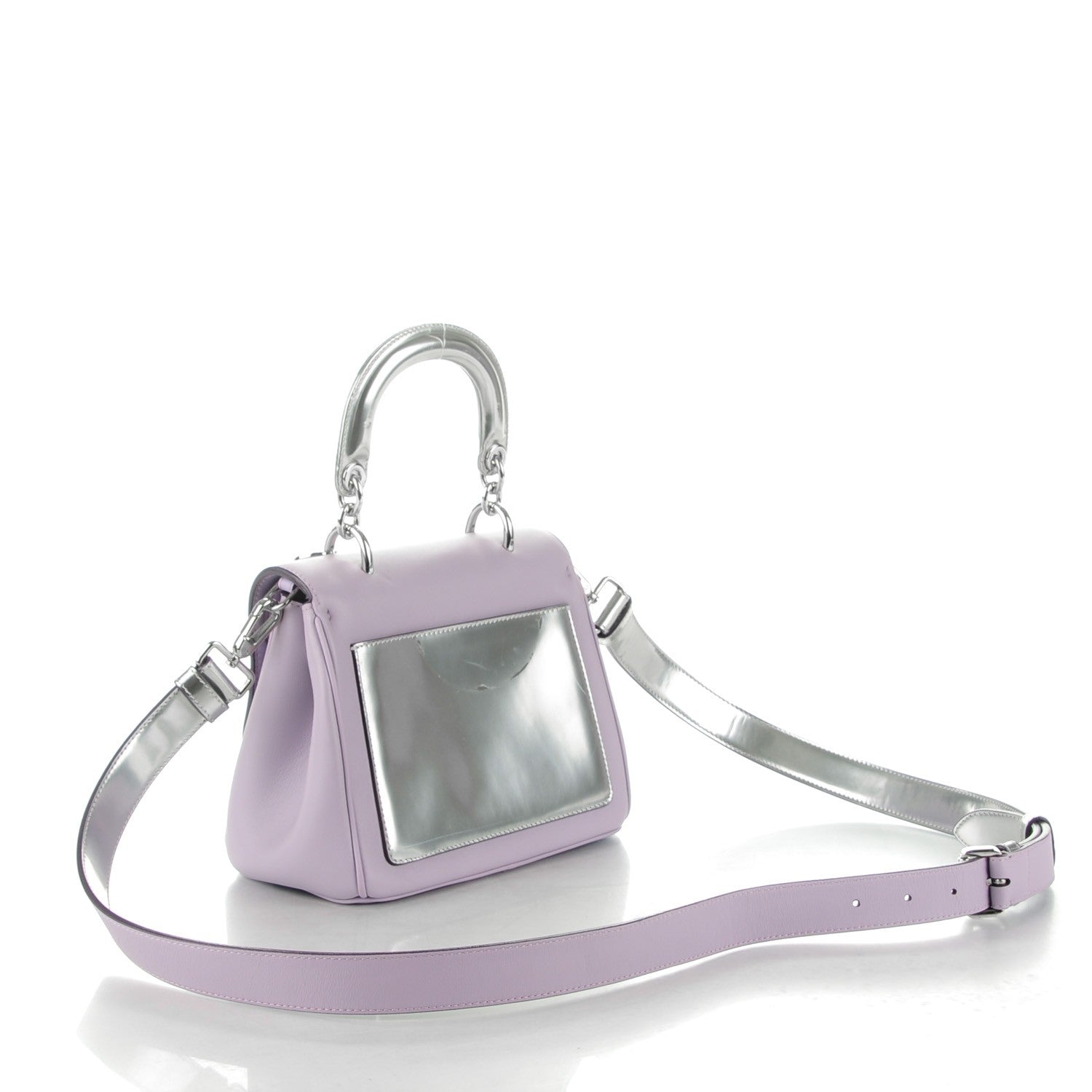 Christian Dior Smooth Calfskin Tri-Color Mini Be Dior Flap Lilac Silver Pale Pink 3 of 9