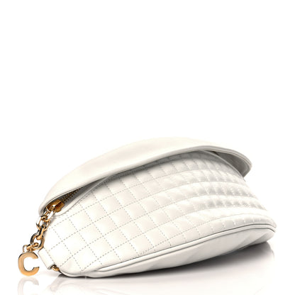 Celine Calfskin Quilted C Charm Belt Bag White 4 of 9