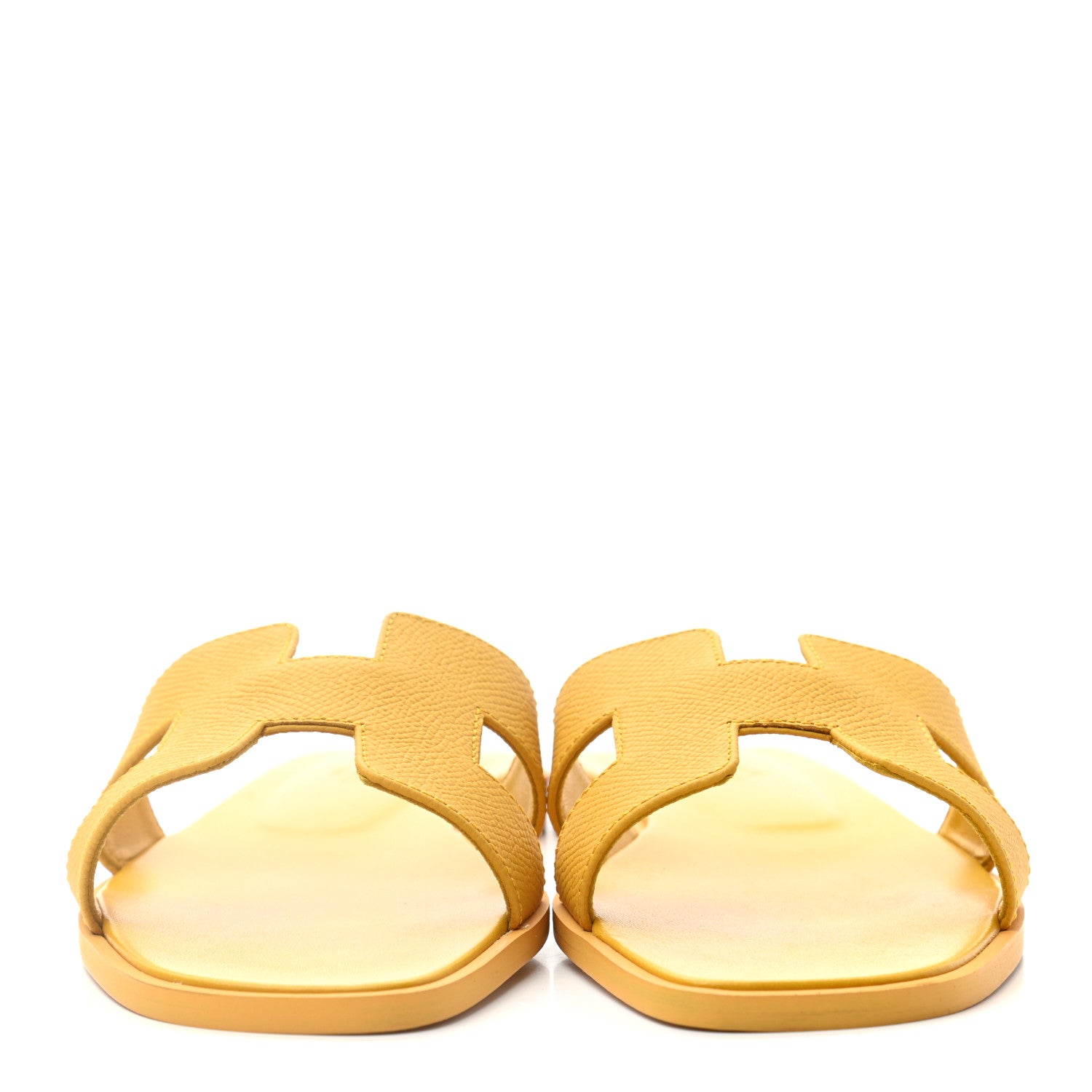 Hermes Epsom Oran Sandals 37 Jaune Sable 2 of 8
