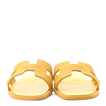 Hermes Epsom Oran Sandals 37 Jaune Sable 2 of 8