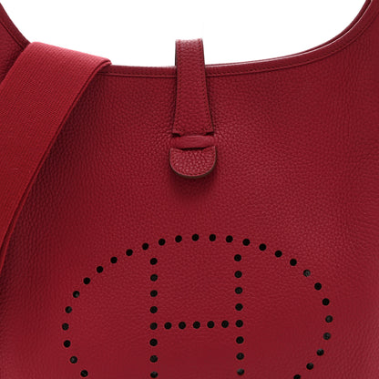 Hermes Taurillon Clemence Evelyne III GM Rouge H 8 of 10