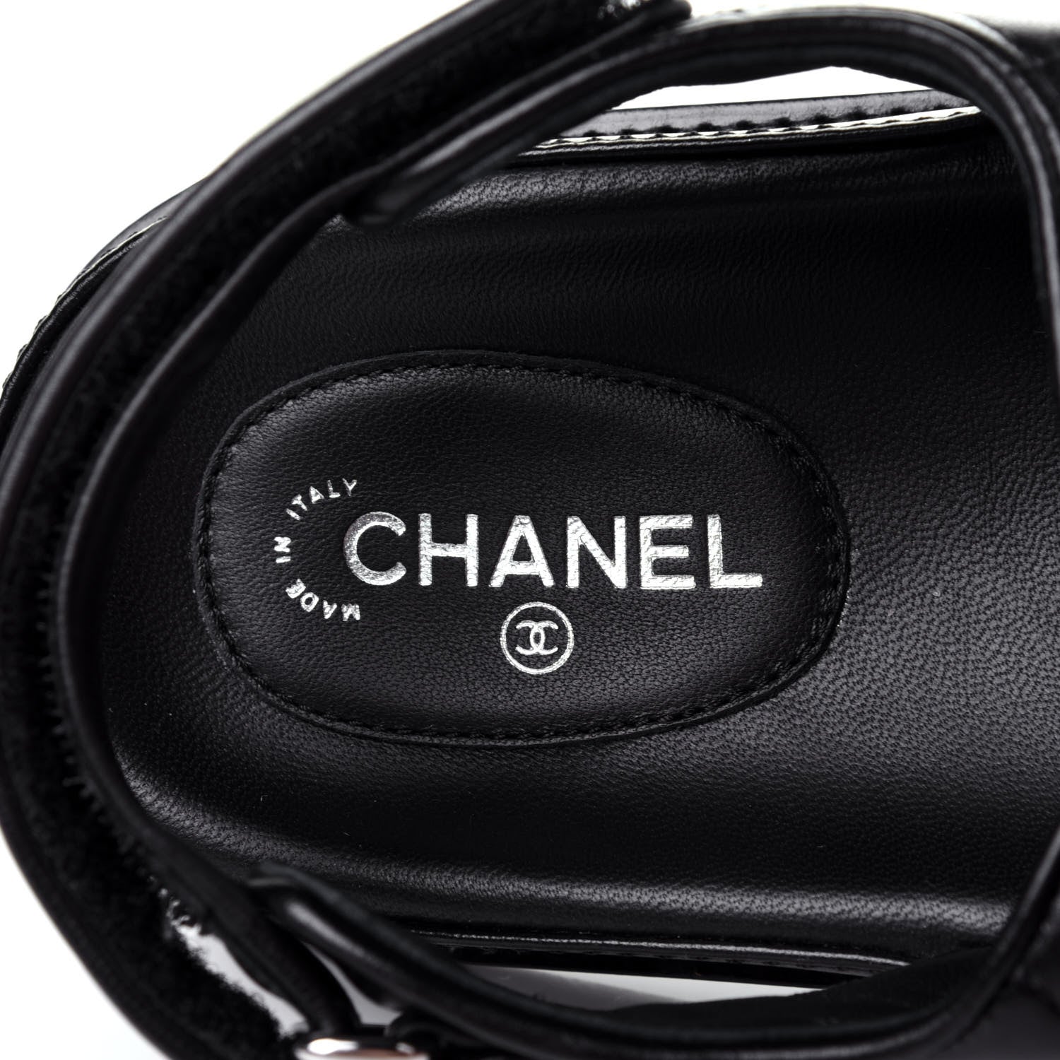 Chanel Lambskin Velcro Dad Sandals 41 Black 8 of 11
