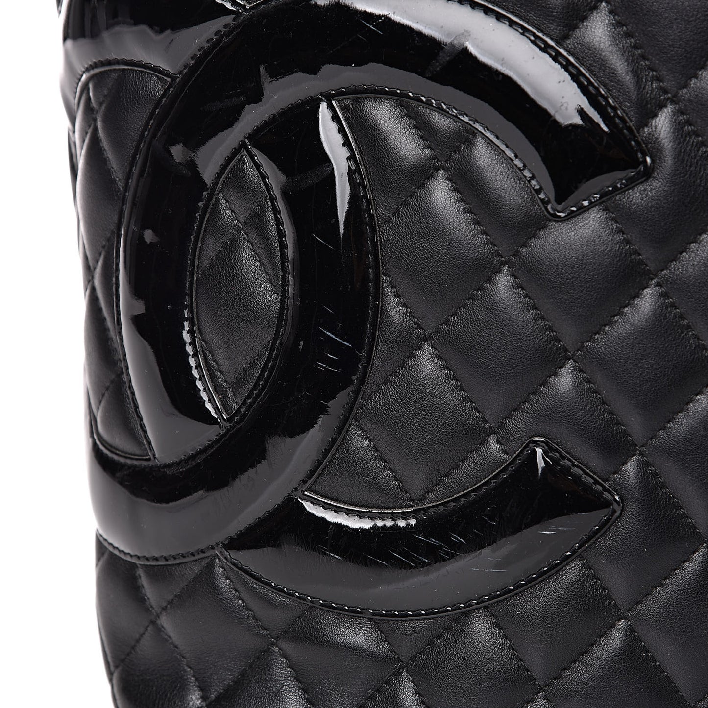 Calfskin Quilted Large Cambon Tote Black
