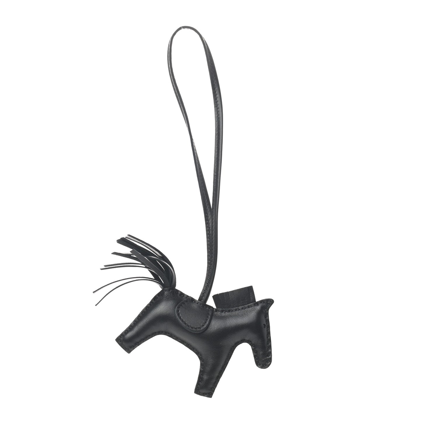 Milo Lambskin Grigri Rodeo Horse Bag Charm PM So Black