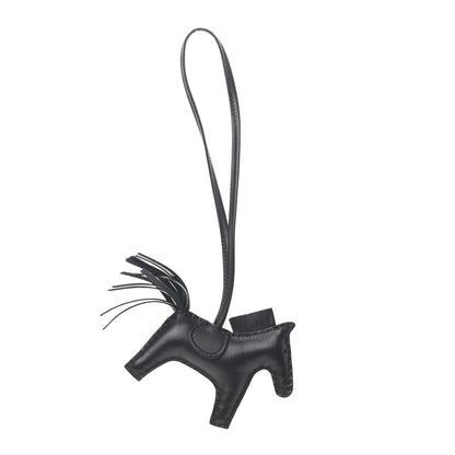 Hermes Milo Lambskin Grigri Rodeo Horse Bag Charm PM So Black 1 of 3