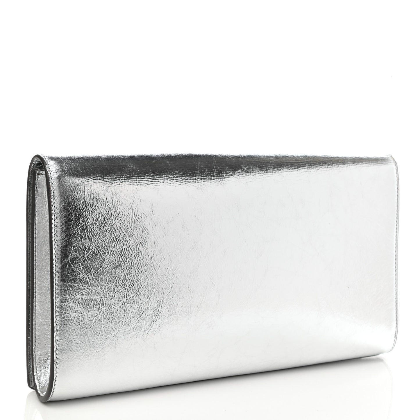 Metallic Calfskin Monogram Large Belle De Jour Clutch Silver