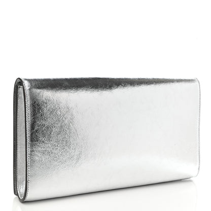 Saint Laurent Metallic Calfskin Monogram Large Belle De Jour Clutch Silver 3 of 8