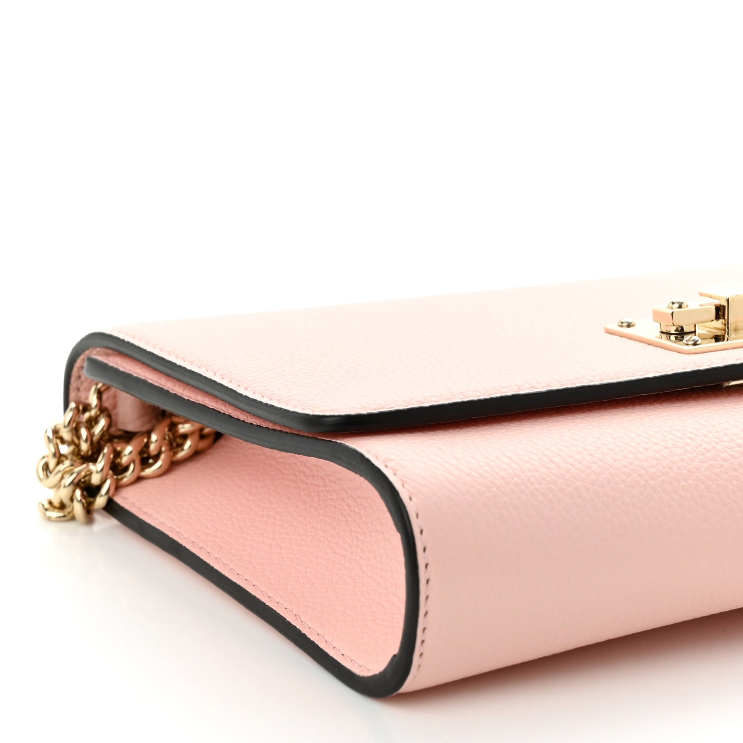 Calfskin Gancini Wallet On Chain Pink