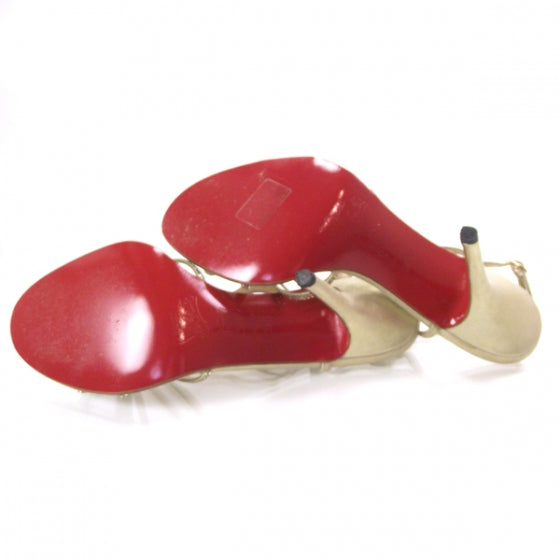 Crepe Crystal Troisronds Sandals 39.5 Gold