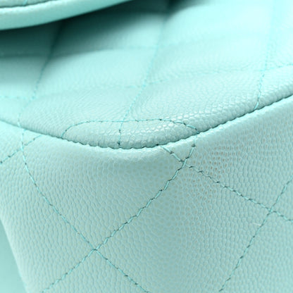 Chanel Caviar Quilted Jumbo Double Flap Light Blue 11 of 12