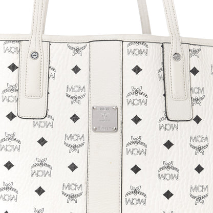 MCM Visetos Large Liz Reversible Shopper Tote White 14 of 14