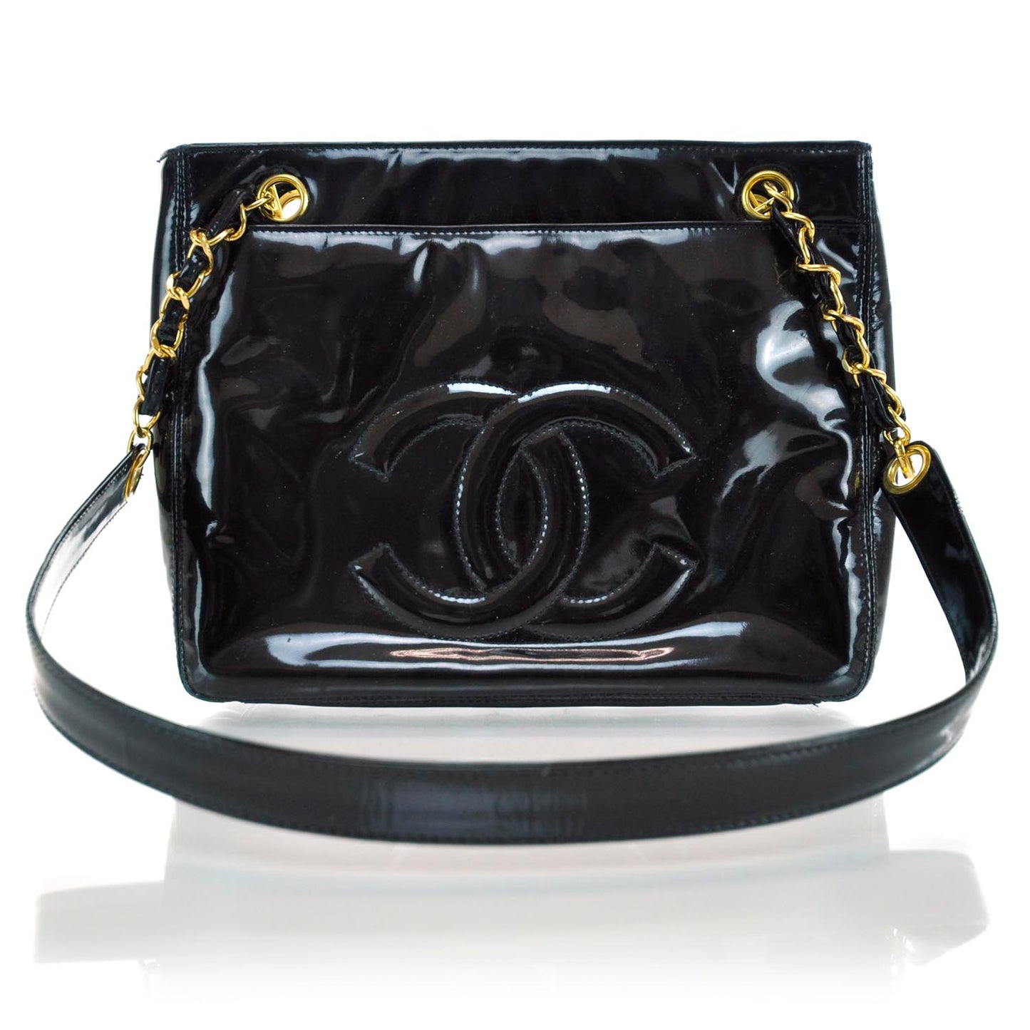 Patent Shoulder Bag Black