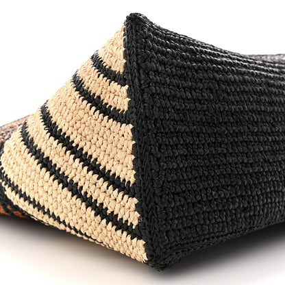 Loewe Raffia Calfskin Paula's Ibiza Medium Puzzle Fold Tote Natural Honey Gold 9 of 11