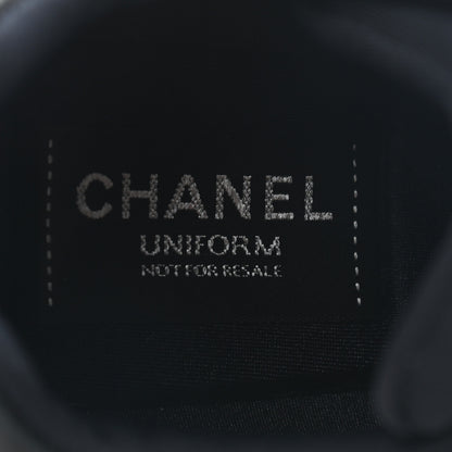 Chanel Lambskin Fabric CC Sneakers 36.5 Black 7 of 12