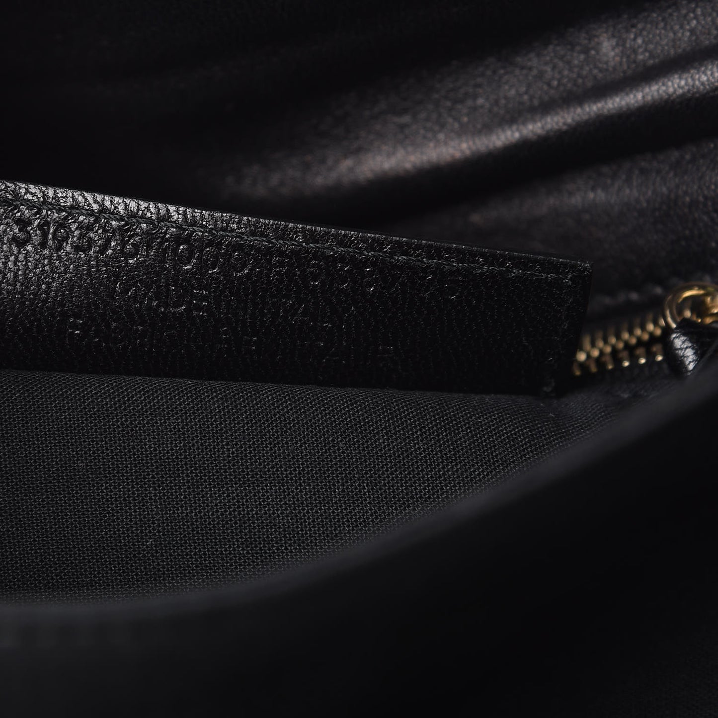 Chevre Gold Metallic Edge Hardware Envelope Clutch Black