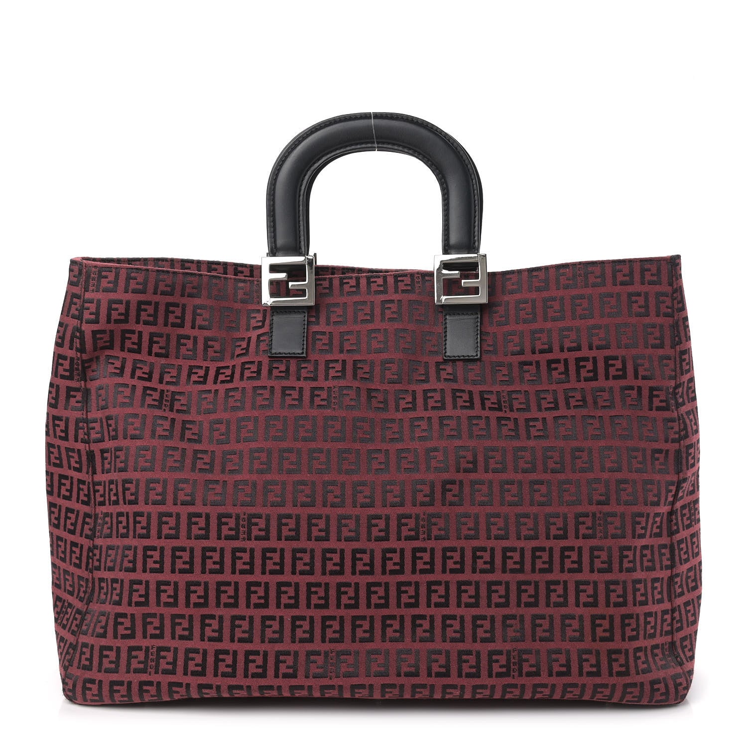 Fendi Zucchino Holdall Tote Red Black 1 of 8