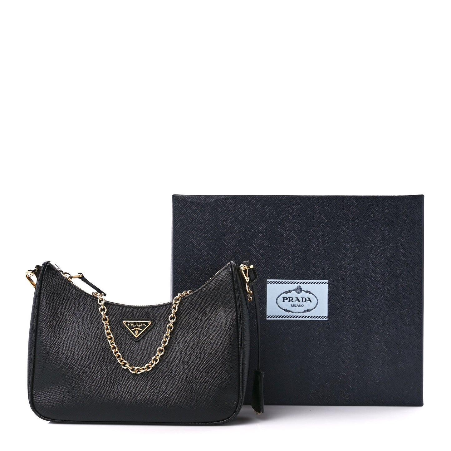 Saffiano Lux Re-Edition 2005 Shoulder Bag Black