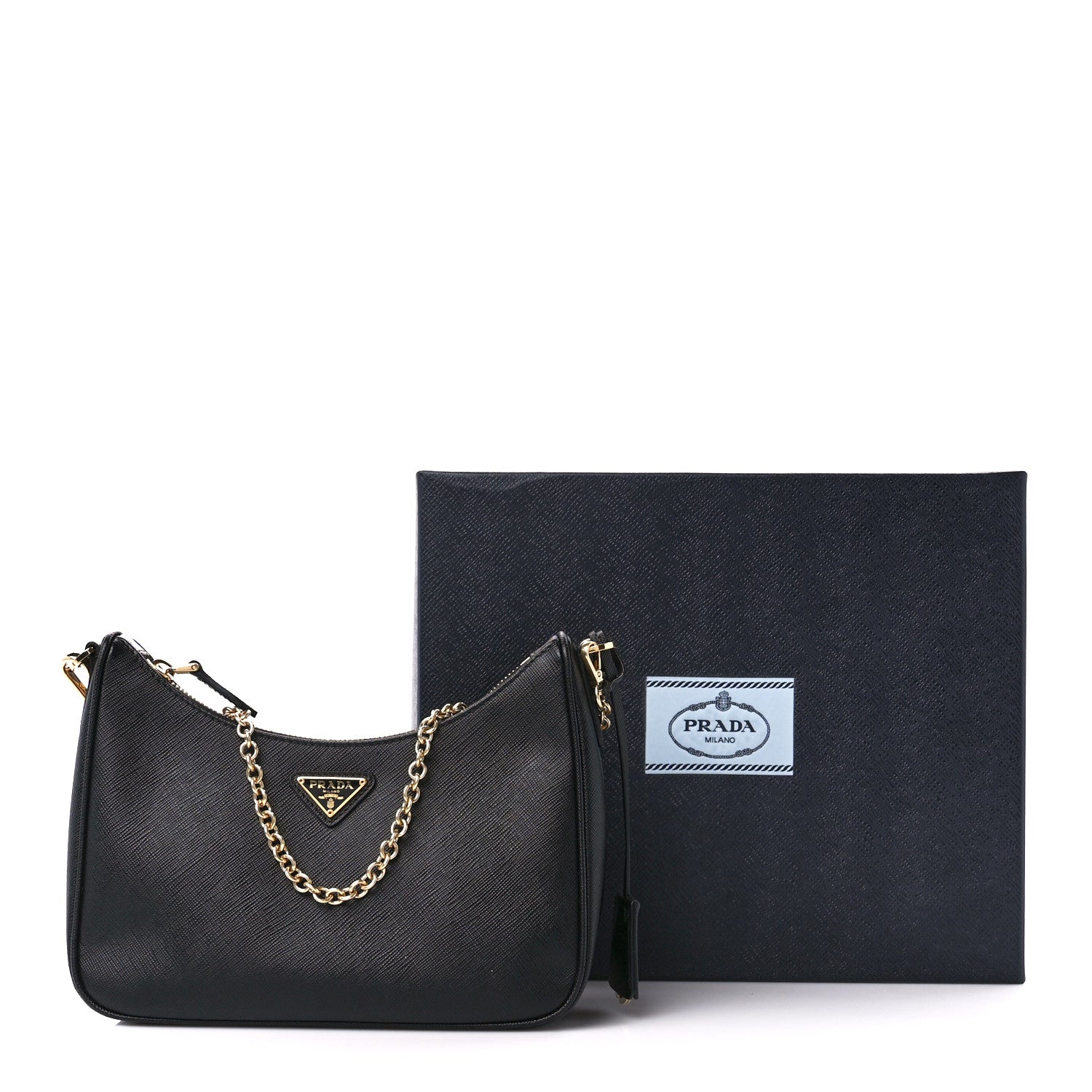 Prada Saffiano Lux Re-Edition 2005 Shoulder Bag Black 10 of 10
