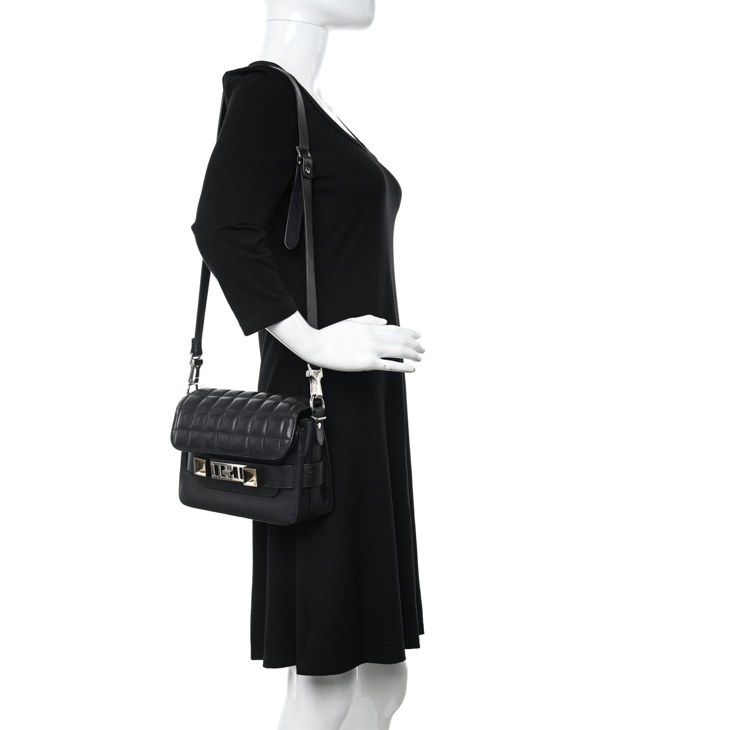 Lambskin Quilted Mini PS11 Classic Shoulder Bag Black