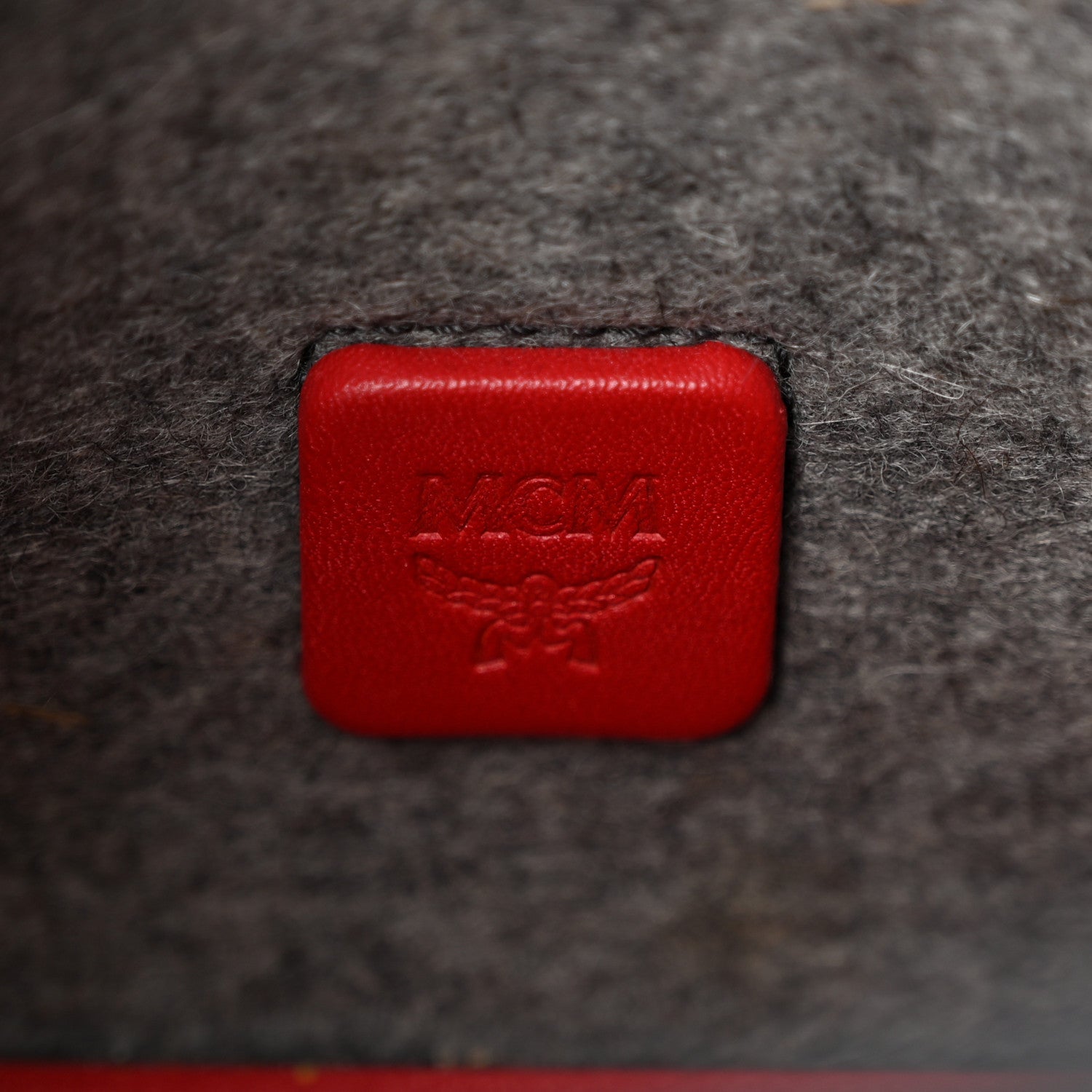 MCM Wool Drawstring Bucket Bag Grey 6 of 9