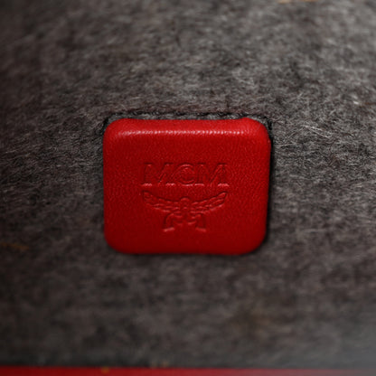 MCM Wool Drawstring Bucket Bag Grey 6 of 9