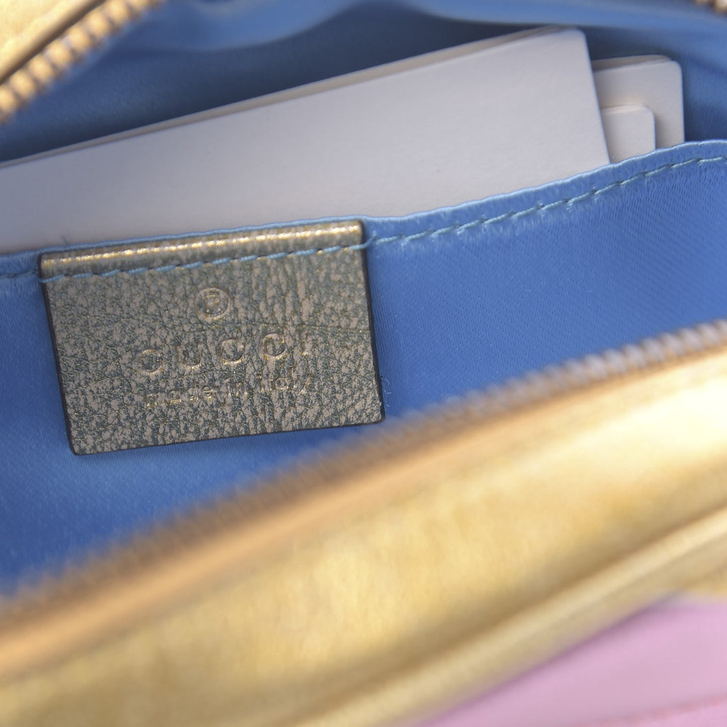Metallic Nappa Matelasse Heart GG Marmont Belt Bag 85 34 Oro Vecchio Rosa