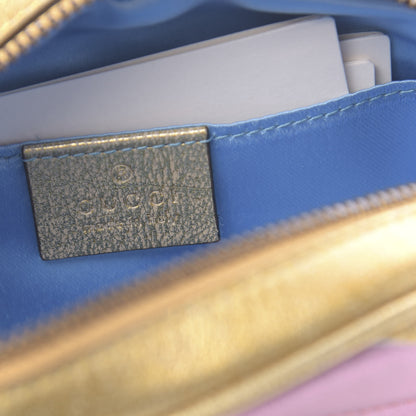 Gucci Metallic Nappa Matelasse Heart GG Marmont Belt Bag 85 34 Oro Vecchio Rosa 6 of 10