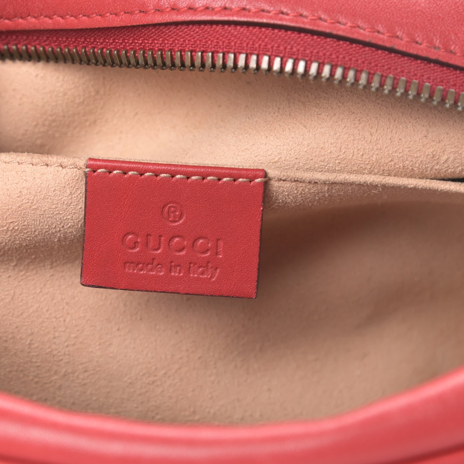 Gucci Calfskin Matelasse Small GG Marmont Chain Shoulder Bag Hibiscus Red 6 of 16