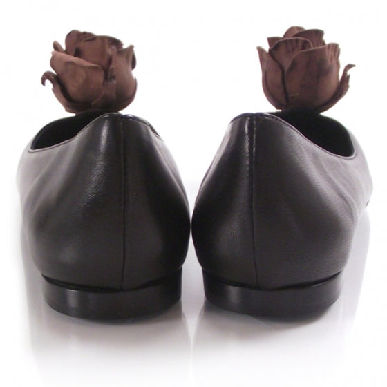 Saint Laurent Leather Rose Flats 3 of 9