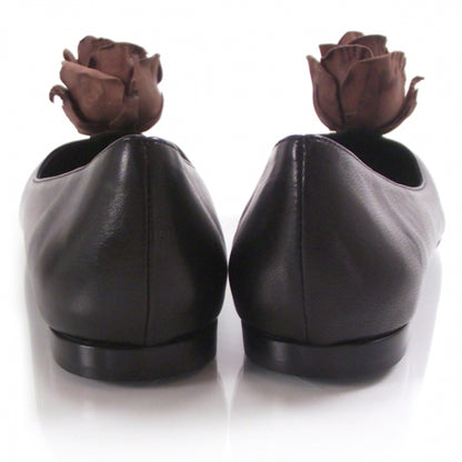 Saint Laurent Leather Rose Flats 3 of 9