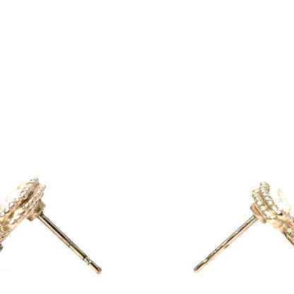 Chanel Pearl CC Earrings Light Gold 3 of 4