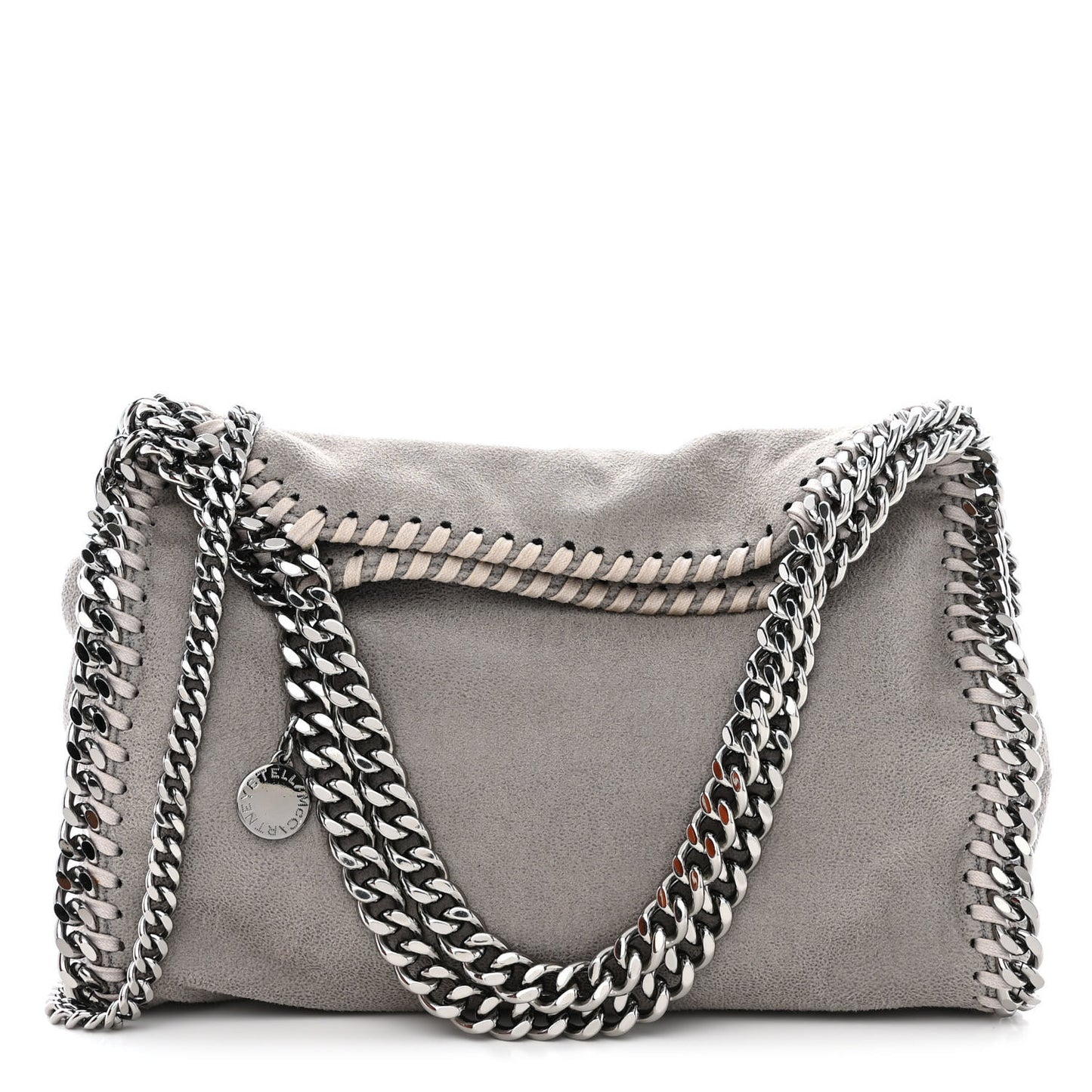 Shaggy Deer Mini Falabella Fold Over Tote Light Grey