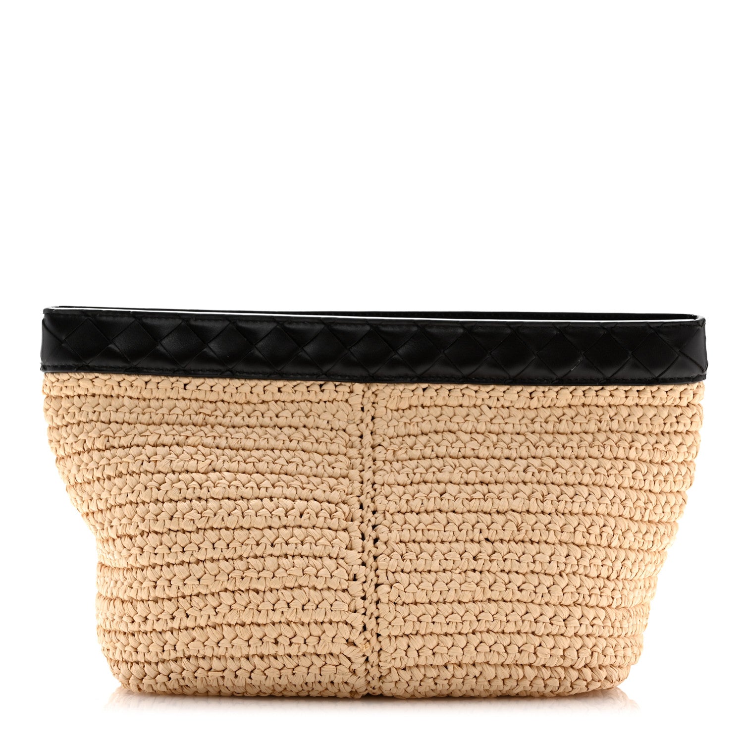 Bottega Veneta Raffia Woven Nappa Intrecciato Medium Pouch Natural Fondant 1 of 8