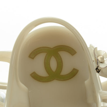 Chanel Jelly Camellia Thong Sandals 36 Beige 8 of 8