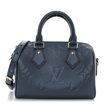 Louis Vuitton Metallic Empreinte Monogram Giant Speedy Bandouliere 20 Navy Nacre 1 of 10