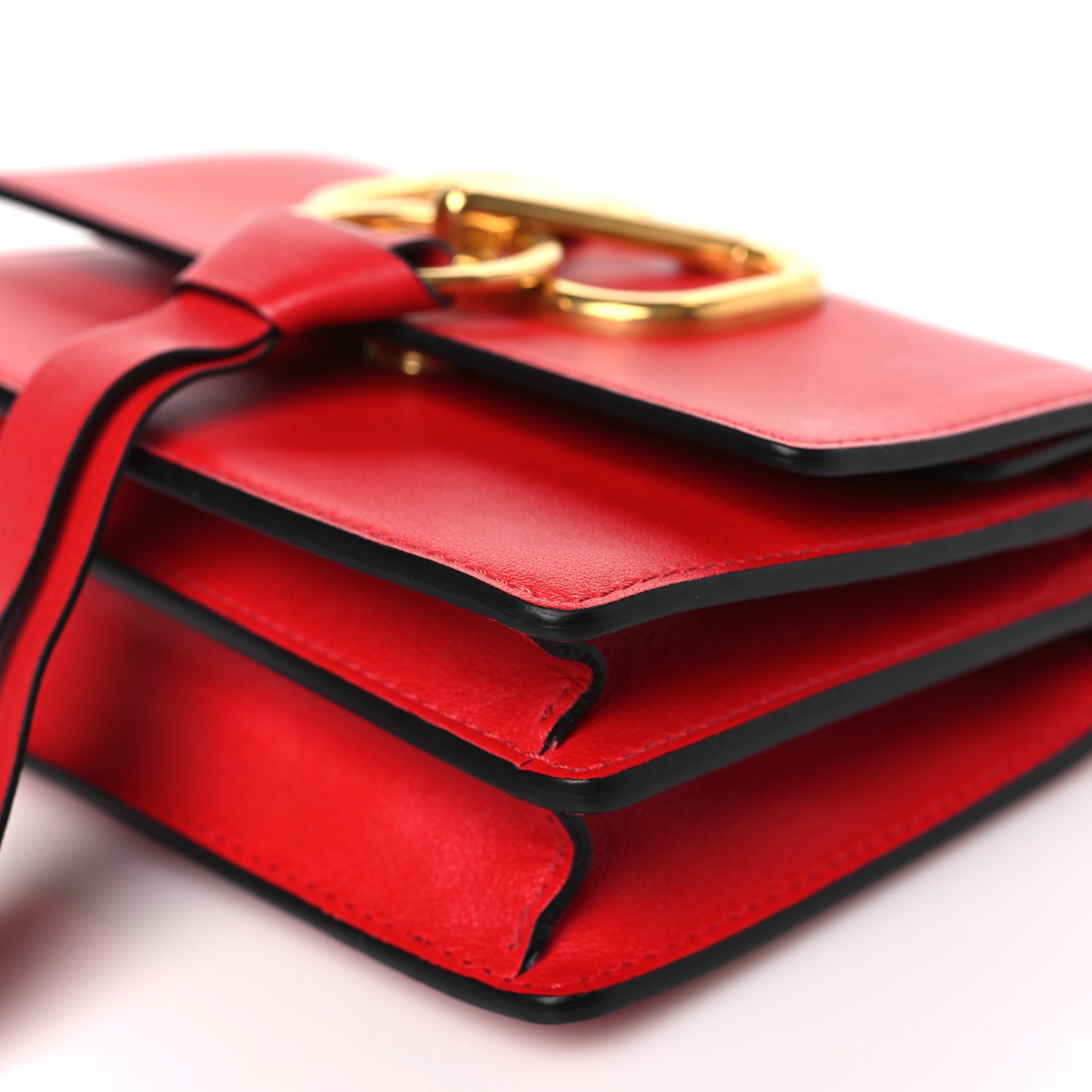 Smooth Calfskin Mini VRing Crossbody Bag Rouge Pur