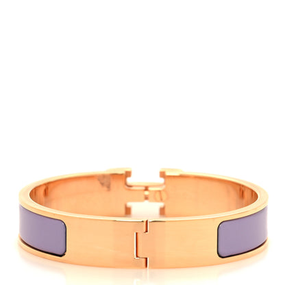 Hermes Enamel Narrow Clic Clac H Bracelet PM Lilas 3 of 4