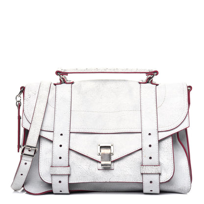 Proenza Schouler Crackle Calfskin PS1 Medium Satchel White 1 of 24